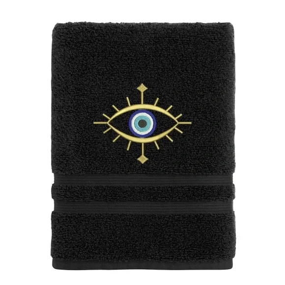 Hand Evil Eye Embroidered Hand towel Pick one New Made to order Black - Picture 7 of 16